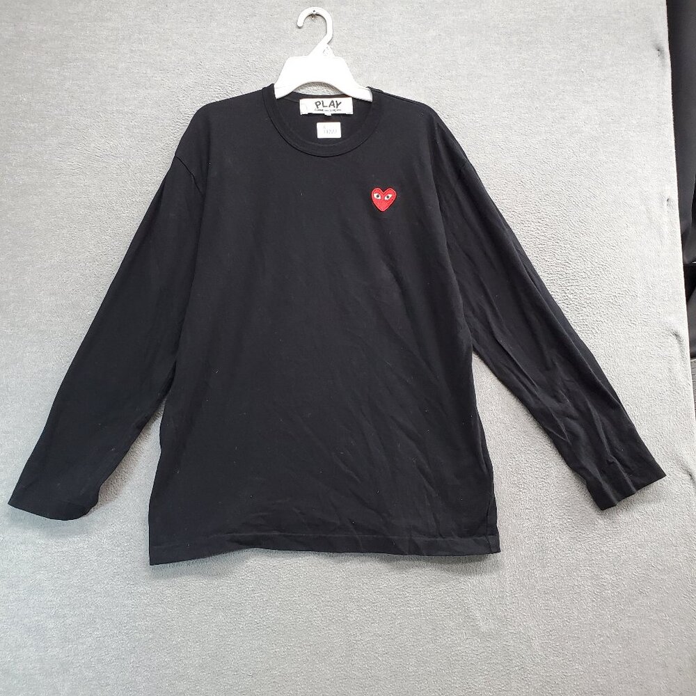Play Comme‎ Des Garcons Men 2XL Black Logo Heart Embroidered Made In Japan